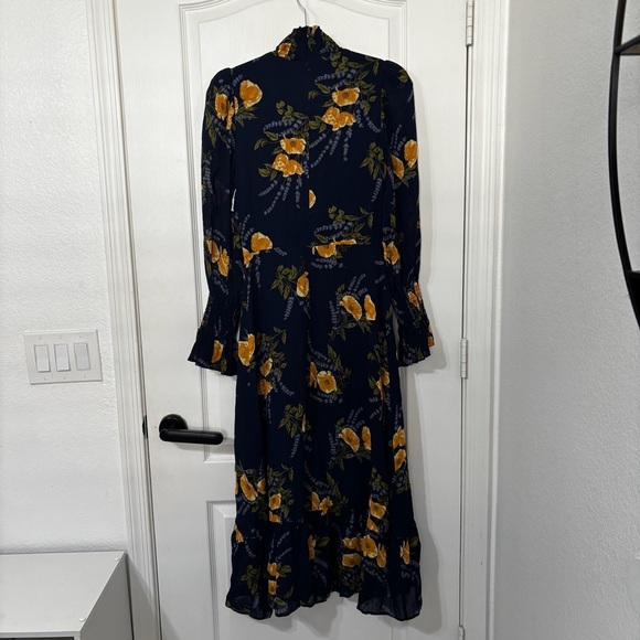 Reformation Stevi Floral Mock Turtleneck Midi-Dress Size 6 - Picture 4 of 5